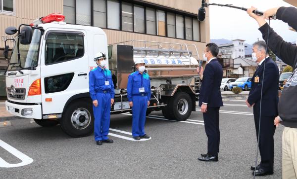 災害派遣職員出発式