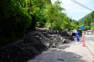 遠山郷地域災害現場視察1