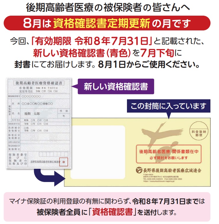 資格確認書の封筒