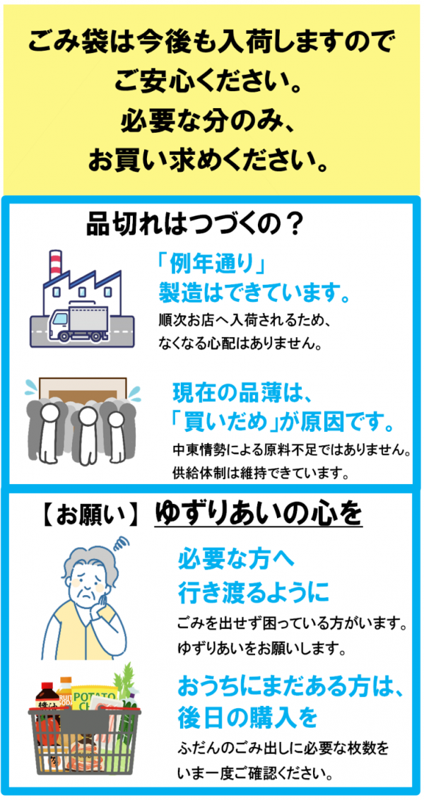 ごみ袋購入についてお願い