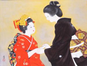 浅井秀水「楽屋にて」