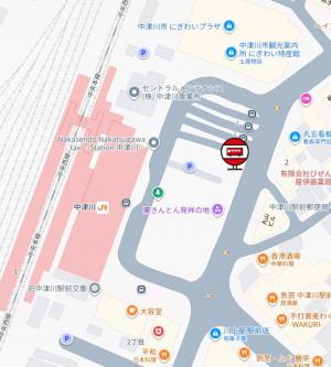 中津川駅バス停地図