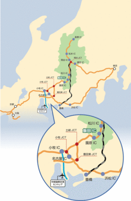 本州/長野県内における飯田市の位置