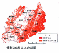 土砂災害の危険の地図です